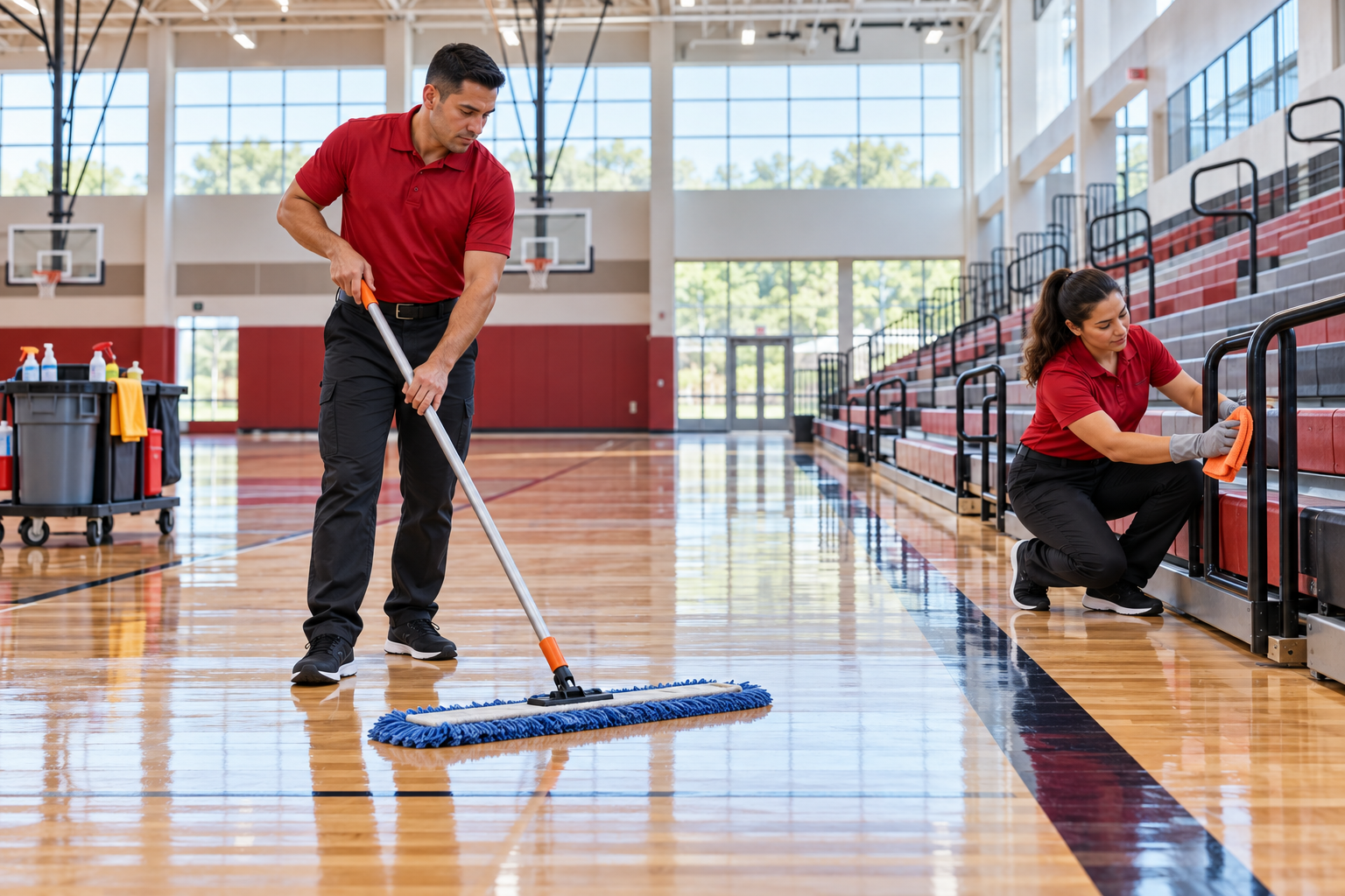 School and sports facility cleaning team